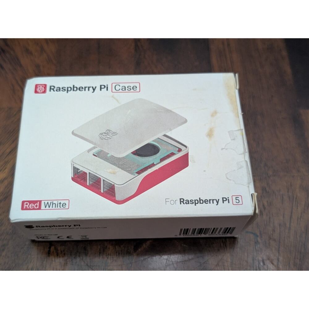 Official Raspberry Pi 5 Case Red White w Cooling Fan OEM